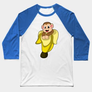 Monkey with Banana peel Baseball T-Shirt